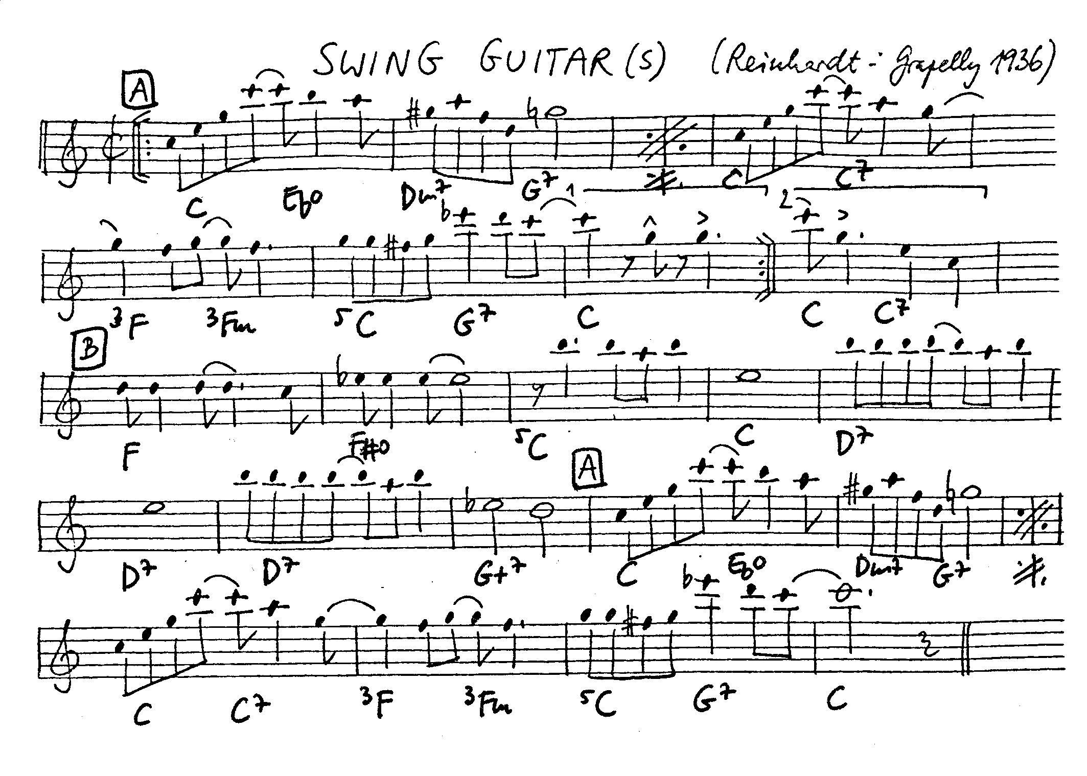 swing guitars leadsheet – book us for your next 20s or gatsby event